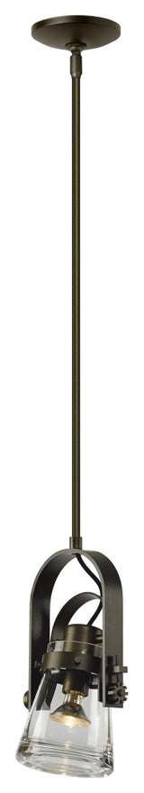 Erlenmeyer Large Mini Pendant, Dark Smoke Finish, Clear Glass