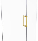 Contemporary 12" Dotted Accent Back to Back Shower Door Pull, Polished Brass
