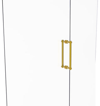 Contemporary 12" Dotted Accent Back to Back Shower Door Pull, Polished Brass