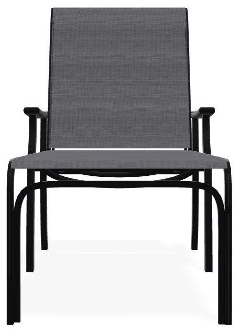 St. Catherine Sling 4-Position Outdoor Chaise Lounge, Augustine Pewter/Black