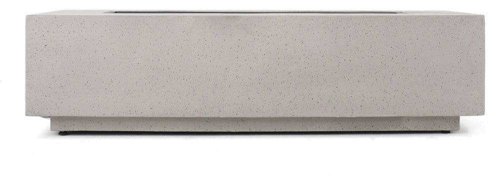 Hearth Outdoor 50,000 BTU Rectangular Fire Pit, No Tank Holder, Light Gray, Lig