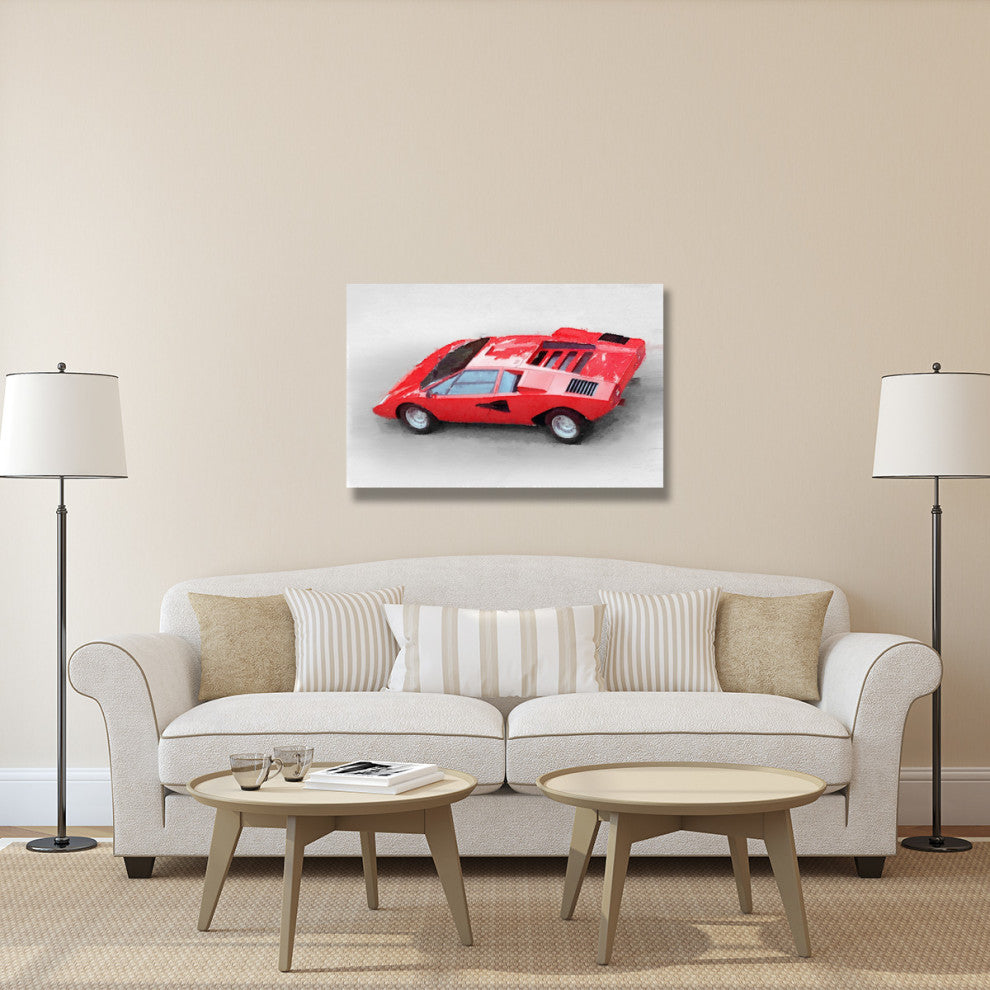"1974 Lamborghini Countach Watercolor" Fine Art Print