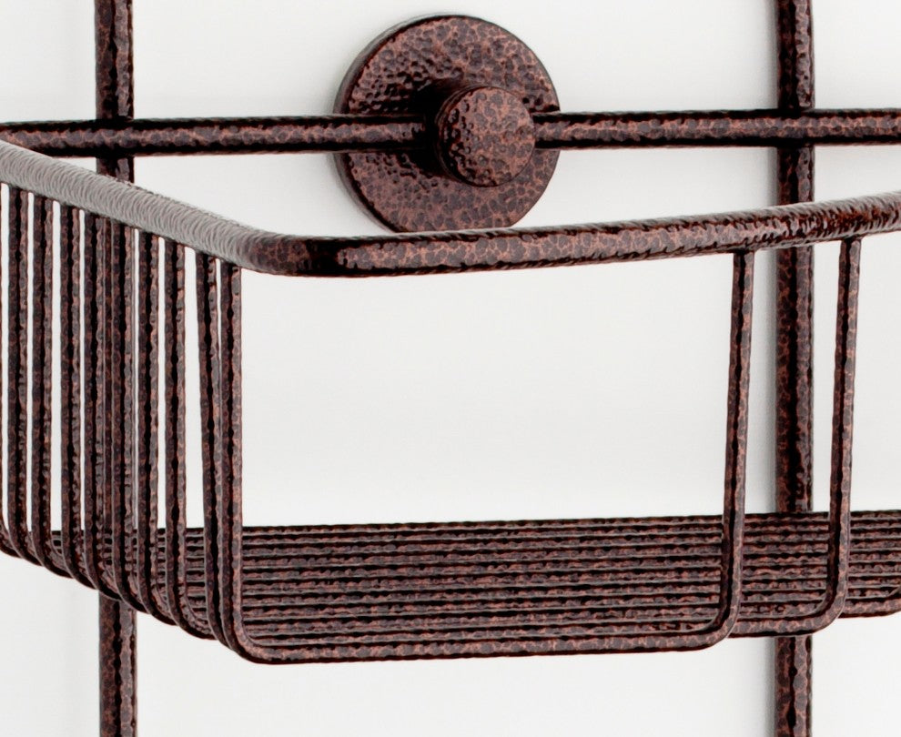 no drilling required - Double Shower Caddy - 100% Rustproof, Atlas Bronze