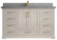 Boston 60" Single Bathroom Vanity in Fine Grain 2" Piatra Gray