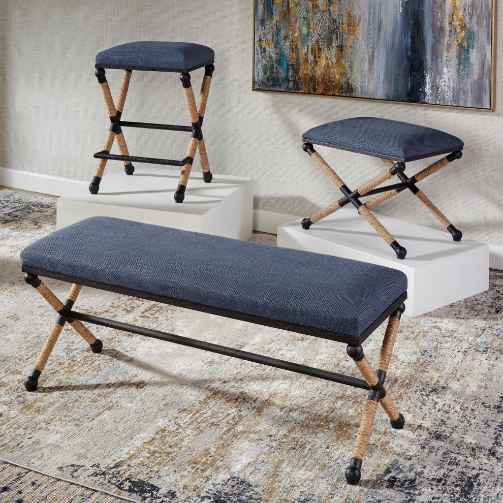 Uttermost 23710 Firth Rustic Navy Counter Stool