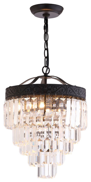 Wyatt 2-Light Crystal LED Chandelier, Bronze / Clear, Width: 12"