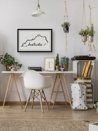 "Kentucky Outline" Framed Painting Print, 12x8