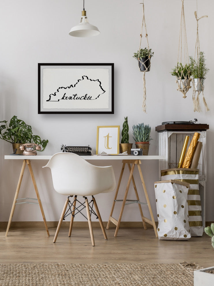 "Kentucky Outline" Framed Painting Print, 12x8
