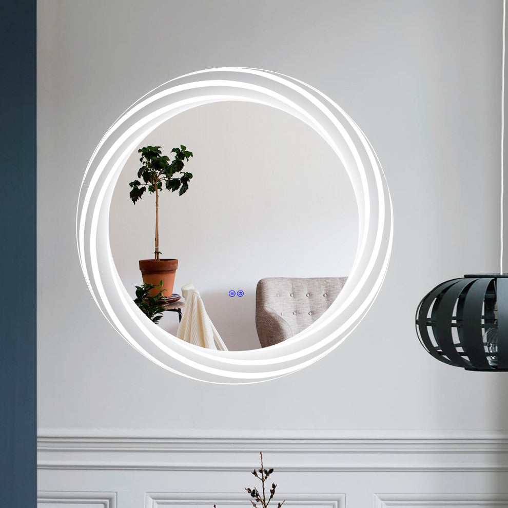 Luminosity Back Lit Round Touchscreen Led Mirror 30" Wide