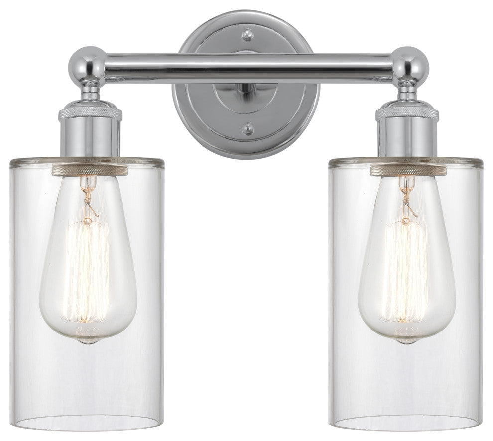 Innovations 616-2W-PC-G802 Clymer 2 Light Bath Vanity Light, Polished Chrome