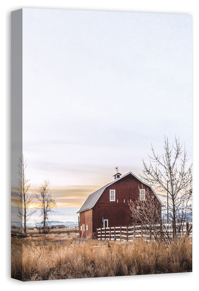 Rustic Barn Sunrise 20x30 Canvas Wall Art
