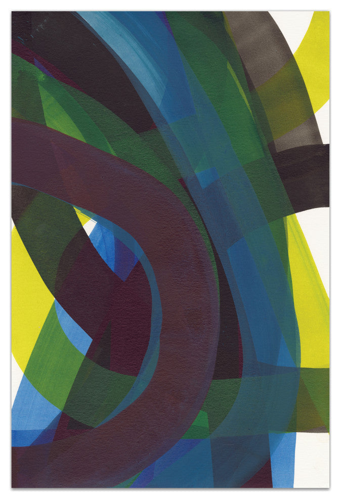 "Pigment Play II" Frameless Free Floating Tempered Glass Panel Graphic Wall Art