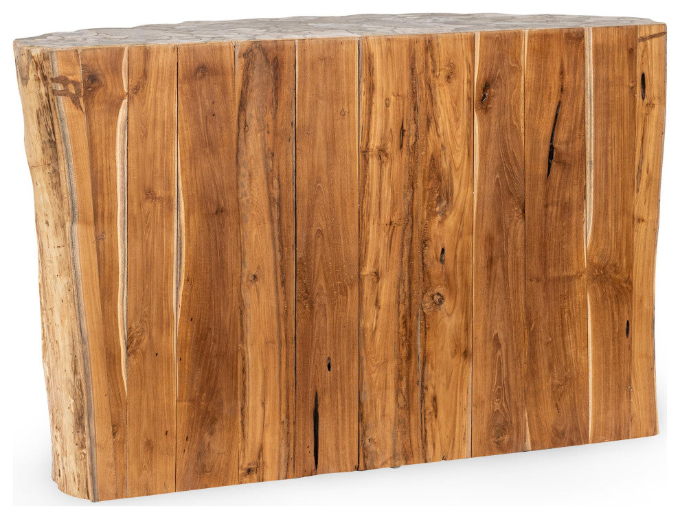 Norwest Petrified Teak Wood Console Table