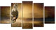 Horse Galloping Through Valley, Animal Canvas Wall Art, 60"x32", 5 Panels