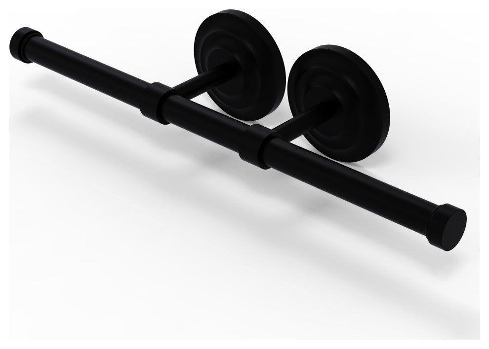 Que New Double Roll Toilet Tissue Holder, Matte Black