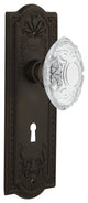 Meadows Plate Double Dummy, Keyhole Crystal Victorian Knob, Oil-Rubbed Bronze