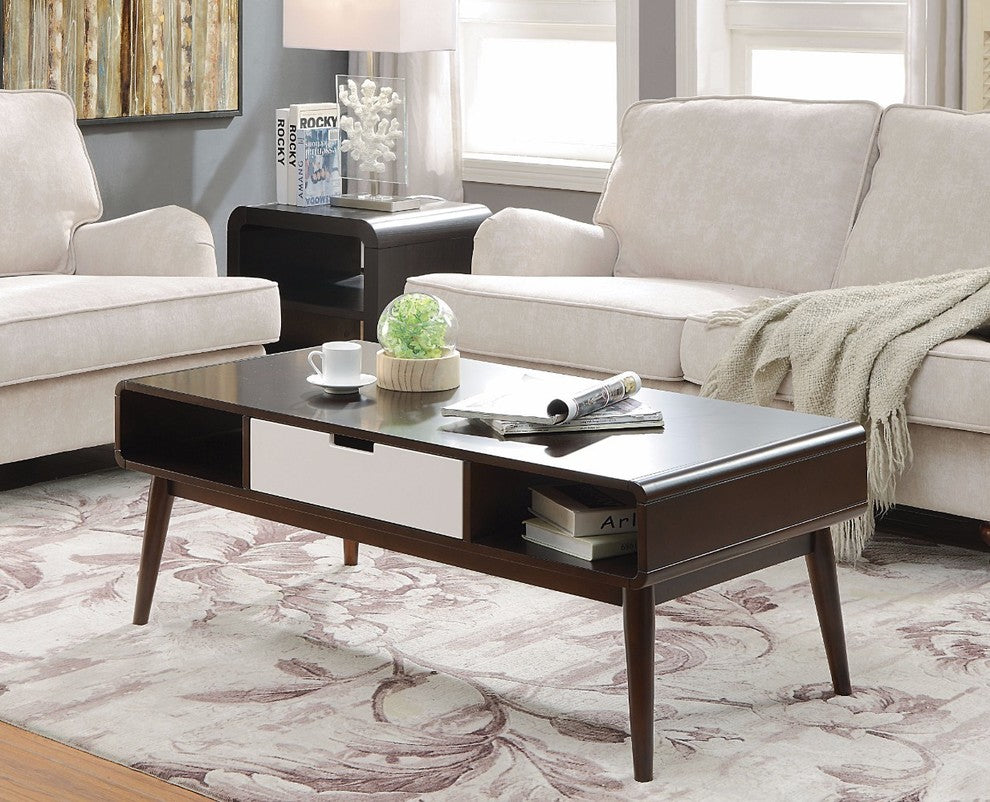 Trendy Coffee Table, Espresso and White