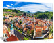 City Aerial View Panorama, Cityscape Canvas Art Print, 20"x12"