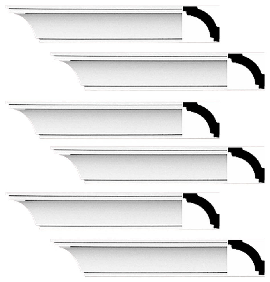 Cornice White Urethane Dover Simple Design 6 Pieces Totaling 564" Length