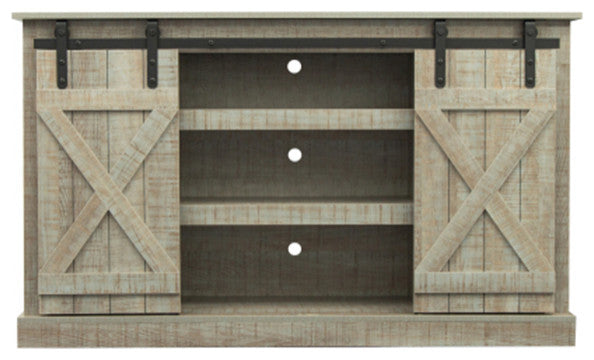 Farmhouse Wood Entertainment Center Modern Storage Cabinet TV Table with Gray