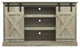 Farmhouse Wood Entertainment Center Modern Storage Cabinet TV Table with Gray