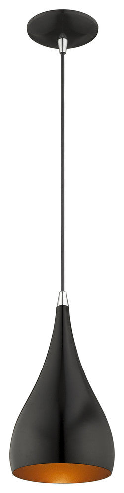 Livex Lighting Shiny Black 1-Light Mini Pendant