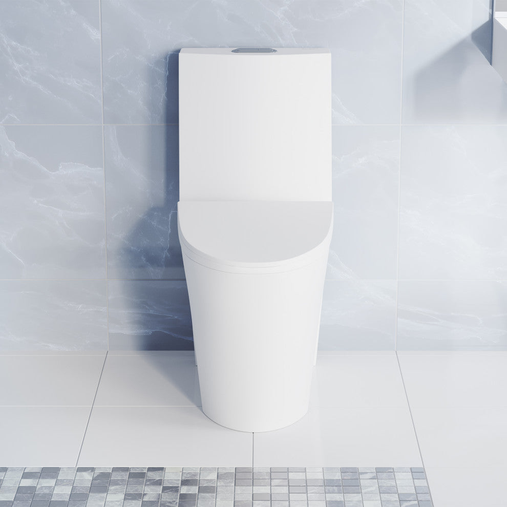 St. Tropez Elongated Toilet, Dual Vortex Flush, Matte White