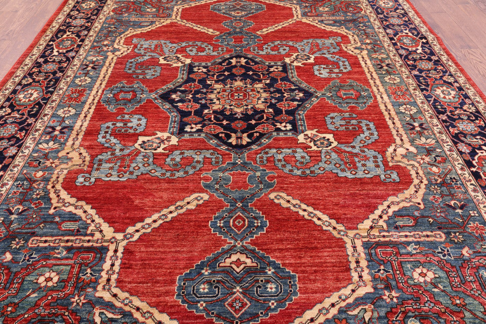 8' 11" X 12' 1" Persian Fine Serapi Handmade Wool Rug - Q12434