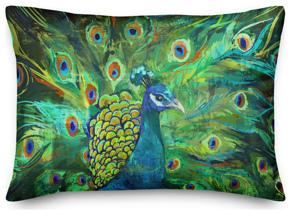 Peacock Power 14x20 Spun Poly Pillow