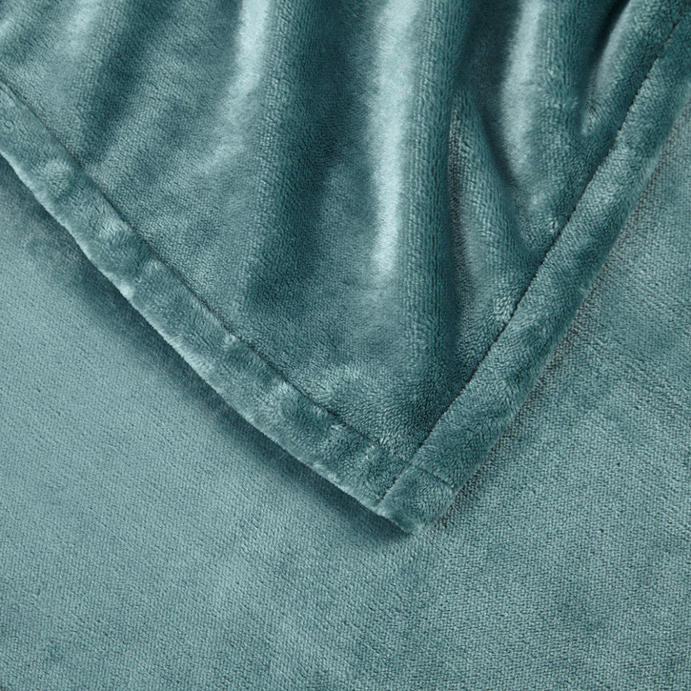 Serta Plush Heated Blanket, Teal