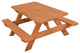 Pressure Treated Pine Kid's Picnic Table, Cedar Stain, With Umbrella Hole