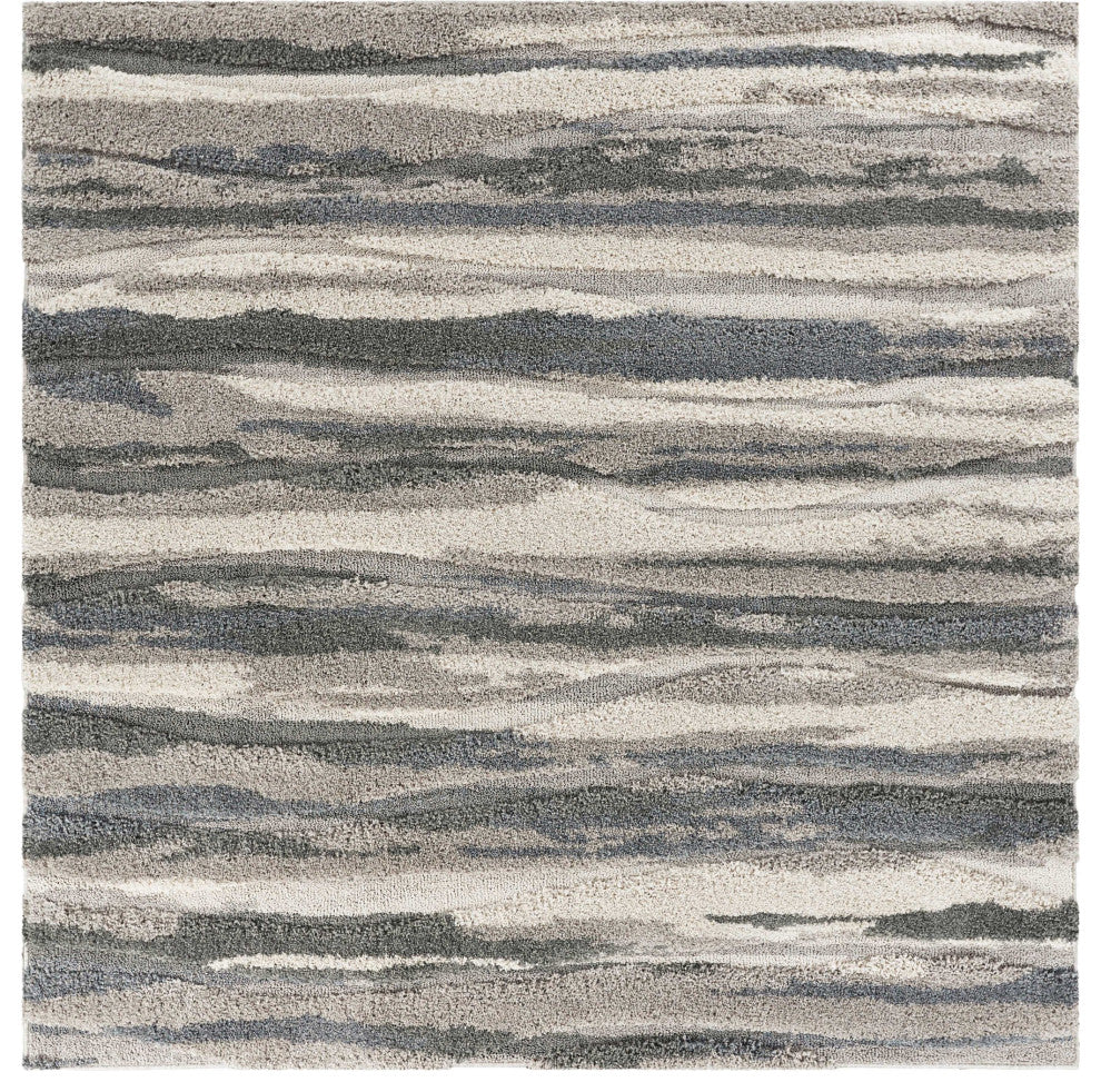 78" X 78" Grey Polypropylene Rug