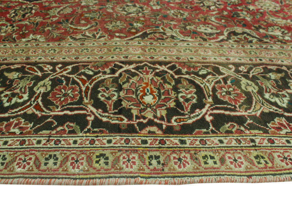 Fine Vintage Distressed Saima Red/Charcoal Rug, 7'10x12'0