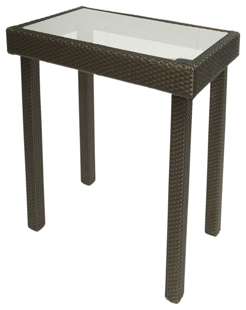 Karsyn Wicker Counter Height Bar Table, Brown