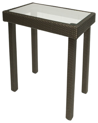 Karsyn Wicker Counter Height Bar Table, Brown