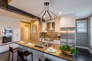 Black Finish 3-Light Flush Mount