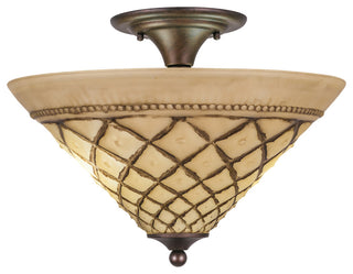 Semi-Flush 2-Light Semi-Flush Mount, Bronze/Chocolate Icing
