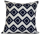18x18", Geometric, Diamond Jive 1 Outdoor Pillow, Blue