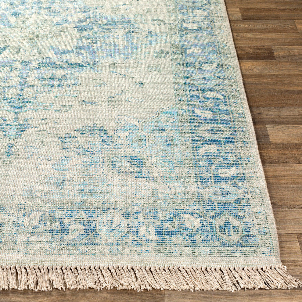 Surya Zainab ZAI-2300 6'x9' Rug, Sky Blue/Navy/Sage/Lime/Dark Green/White