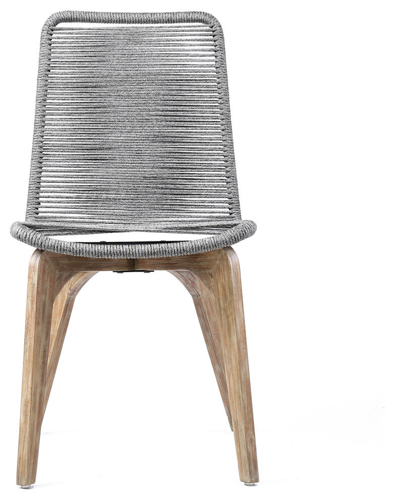 Oasis and Island Outdoor 5-Piece Light Eucalyptus and Concrete Dining Set