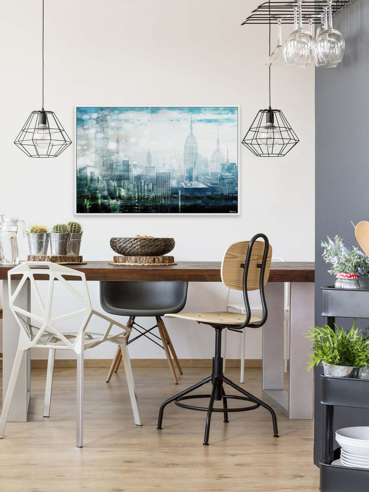 "Mid Town" Floater Framed Painting Print on Canvas, 60"x40"