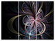 "Dark Blue Fractal Butterfly Flower" Metal Wall Art, 3 Panels, 36"x28"