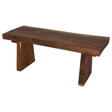 Haussmann Wood Natural Edge Bench 48 in x 18 x 18 in H KD Walnut Oil
