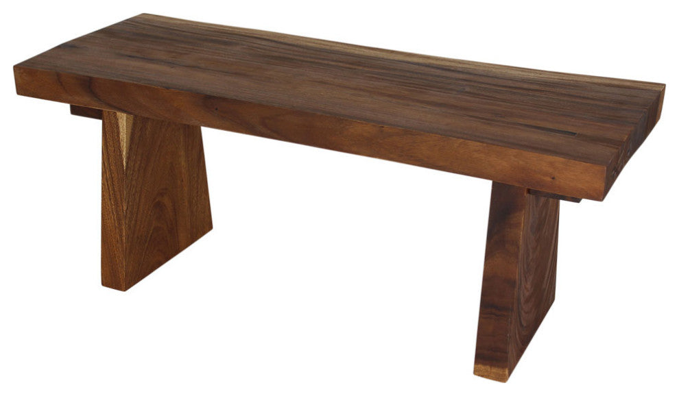 Haussmann Wood Natural Edge Bench 48 in x 18 x 18 in H KD Walnut Oil