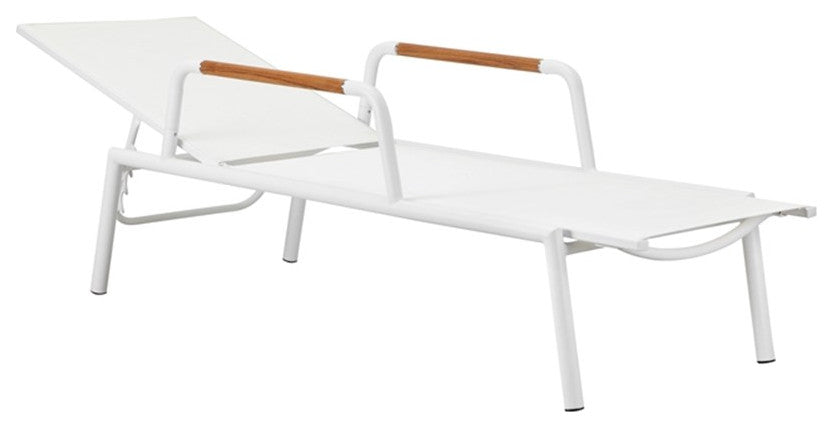 Pangea Home Dean Modern Aluminum Arm Loungers in White Finish (Set of 2)