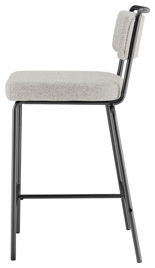 Zander Counter Stool, Pebbled Cream, Fabric