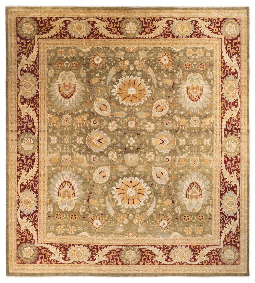 Mogul, One-of-a-Kind Hand-Knotted Area Rug Green, 12'2"x13'7"