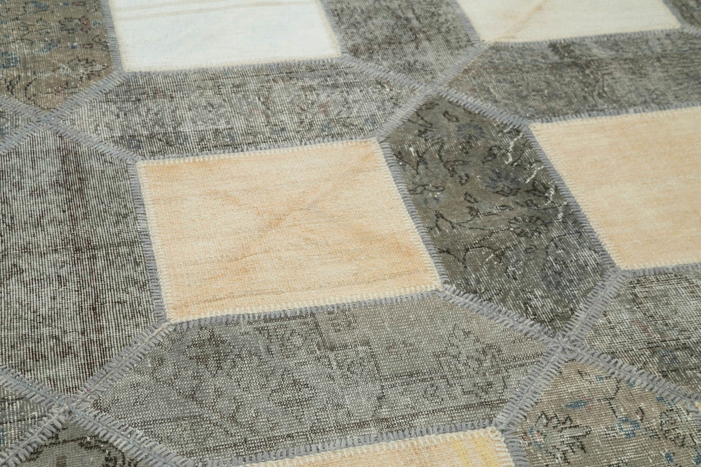Rug N Carpet - Handmade Turkish 6' 6" x 10' 0" Wool Patchwork Area Rug
