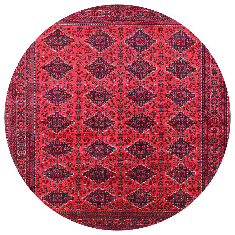 Ahgly Company Indoor Round Mid-Century Modern Area Rugs, 7' Round
