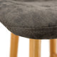 LeisureMod Markley Leather Dining Chair With Gold Legs Set of 2, Gray